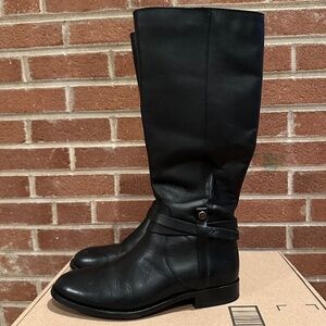Frye Melissa Leather Riding Boots Back Zip Snap Tall Boots Women's Sz 7 B
